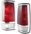 Evan-fischer Tail Light Lens And Housing For 1985-1986 Nissan 720 With Chrome Trim Set Of 2 Passenger Driver Side 