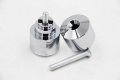 Httmt- Rr Logo Chrome Bar Ends Hand Grip Handlebar End Caps Compatible With Hond Cbr Rr