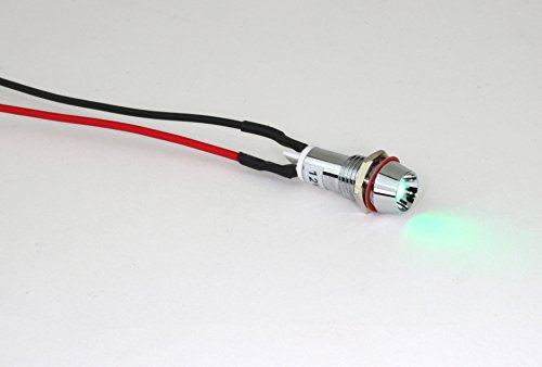 Pilotlights 12 Volt Dc Pilot Light 10mm Panel Indicator With Wiring Pigtail Green Led 12vdc
