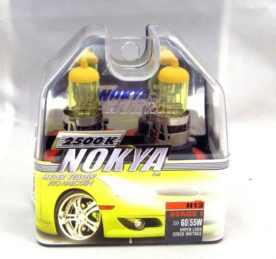 Nokya H13 9008 Arctic Hyper Yellow Stage 1 2500k Halogen Headlight Fog Light Bulb