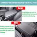 Xinrsheag Leather Center Console Cover Armrest Pad Protector Box Accessories Black Stitches For Lexus Rz 450e 2023 2024 Nx 250