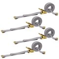 Dc Cargo E-track Ratcheting Straps Tie-downs Pack Of 4 2 X 16 Heavy Duty Yellow Polyester Tie-down Rachet Strong Ratchet Strap 