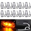 10 Pack Side Marker Trailer Lights Clear Lens Amber Light Waterproof Clearance For Truck Rv Atv And Heavy Duty Vehicle Surface 