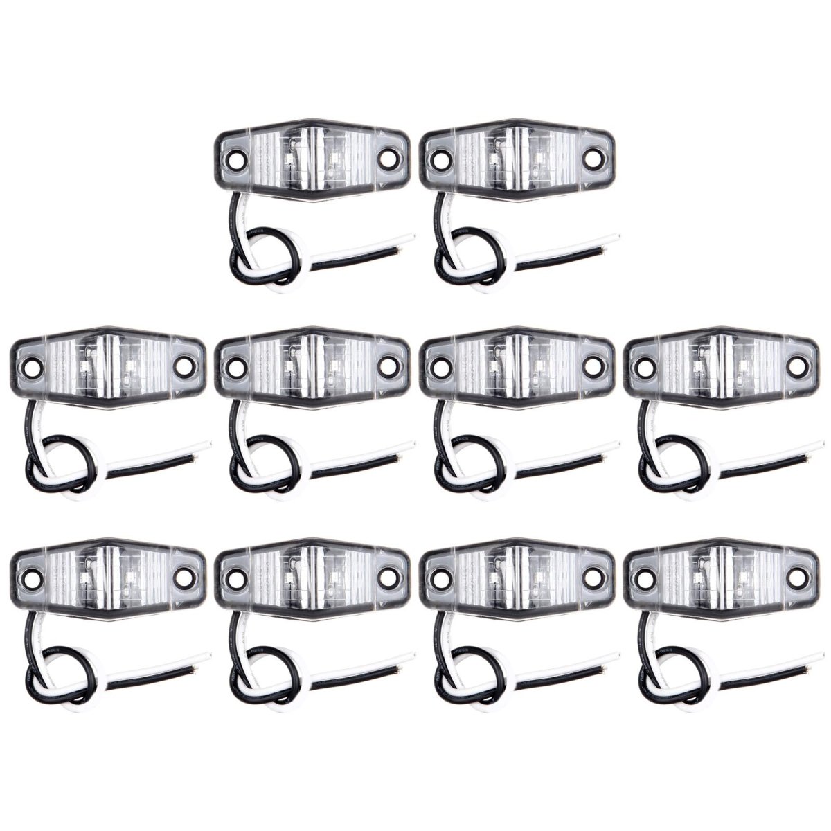10 Pack Side Marker Trailer Lights Clear Lens Amber Light Waterproof Clearance For Truck Rv Atv And Heavy Duty Vehicle Surface