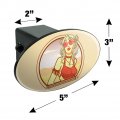 Boho Chic Bohemian Fashionable Hippie Woman In Desert Oval Tow Trailer Hitch Cover Plug Insert