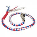 Dream Apparel 42a Leather Motorcycle Get Back Whip For Handlebar Fringed Biker Red White Blue 