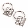 2 Stainless Steel 6mm Square Eye Plates W Ring 1 4 Marine 316 Ss Boat Rigging