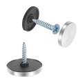 24pcs Screw Covers Caps 25mm Dia Stainless Steel Mirrors Decorative Cover Nails Convex Gasket Screw Fasteners For Sign 