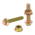 M8 X 40mm Flanged Hex Head Bolts 10pcs Zinc-plated Carbon Steel Flange Hexagon Screws With Nuts Fully Threaded For Machinery 