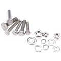 Glarks 510 Pieces Flat Hex Stainless Steel Screws Bolts Nuts Lock And Gasket Washers Assortment Kit