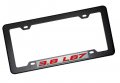 Black Carbon Fiber Look License Plate Frame With 3 8 L67 Red On Silver Highly Polished Real Aluminum Emblem