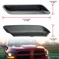 Nslumo Led Vent Hood Scoop Light Bar Kit Compatible W 2010-2022 Ram 1500 Sport Switchbackhite Drl Driving Lamp W Amber