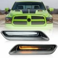 Nslumo Led Vent Hood Scoop Light Bar Kit Compatible W 2010-2022 Ram 1500 Sport Switchbackhite Drl Driving Lamp W Amber