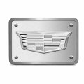 Ipick Image Made For Cadillac 3d Crest Logo In Silver On Brush Plate Billet Aluminum 2-inch Tow Hitch Cover