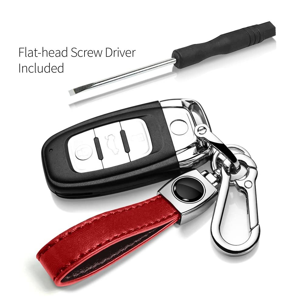 Nissan Gt-r In Black On Red Leather Loop-strap Chrome Hook Key Chain