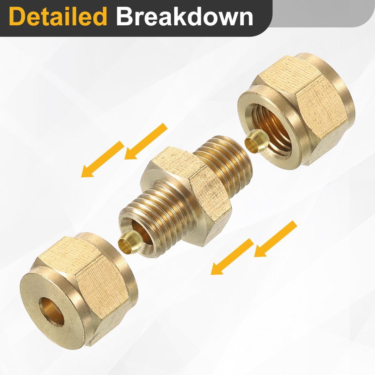 5pcs Brass Compression Tube Fitting 4mm Od Npt Thread Union Sleeves Straight Coupling Adapter
