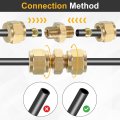 5pcs Brass Compression Tube Fitting 4mm Od Npt Thread Union Sleeves Straight Coupling Adapter