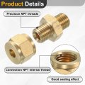 5pcs Brass Compression Tube Fitting 4mm Od Npt Thread Union Sleeves Straight Coupling Adapter