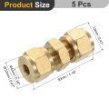 5pcs Brass Compression Tube Fitting 4mm Od Npt Thread Union Sleeves Straight Coupling Adapter