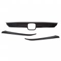 Hecasa Front Grille Cover Compatible With 2018 2019 2020 Honda 10th Accord Sedan 4dr W Eyelid Molding Trim Lip Bumper Glossy