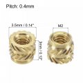 Uxcell Knurled Insert Nuts M2 X 3mm L 3 5mm Od Female Thread Brass Assortment Kit 60 Pcs