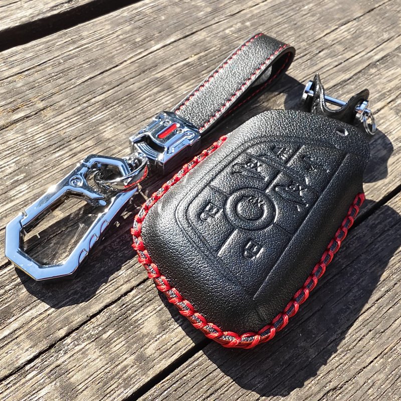 Leather Key Cover Keychain Hook For Chevrolet Corvette C8 2020 2021 2022