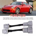 Headlight Conversion Adapters Harness Fits For 2003-2005 Nissan 350z Hid Wiring 8 To 6