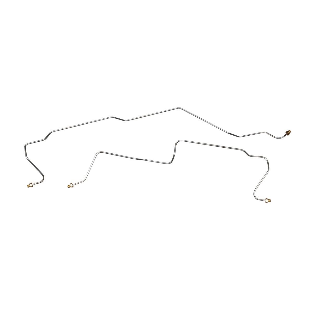 Rear Axle Brake Lines 2pc For 2005 2007 Chevrolet Gmc 1500 Non Hd 2 4wd 8 6 In 10 Bolt Drum With Tee On Differential 3 16 Oe