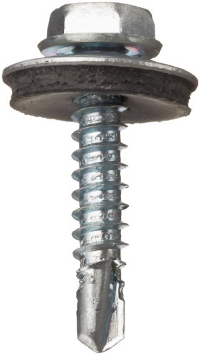 Steel Self-drilling Screw Zinc Plated Finish Hex Washer Head External Drive Sealing Includes 1-1 4 Length 8-18 Threads Pack Of