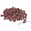 100 Pcs 4 Inch Sanding Sleeves Sandpaper Set 80 Grit With 2 1 8 Drum Mandrels For Rotary Tools 