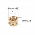 Uxcell Knurled Insert Nuts M3 X 3mm L 4mm Od Female Thread Brass Embedment Assortment Kit 30 Pcs