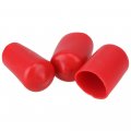 50pcs 12mm Soft Rubber Round Caps Screw Thread Protector Red Insulating Sleeve