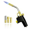 Propane Mapp Torch With 3 Nozzles Swirl Flame Tip For All Soldering And Brazing Application High Intensity Cast Handheld 