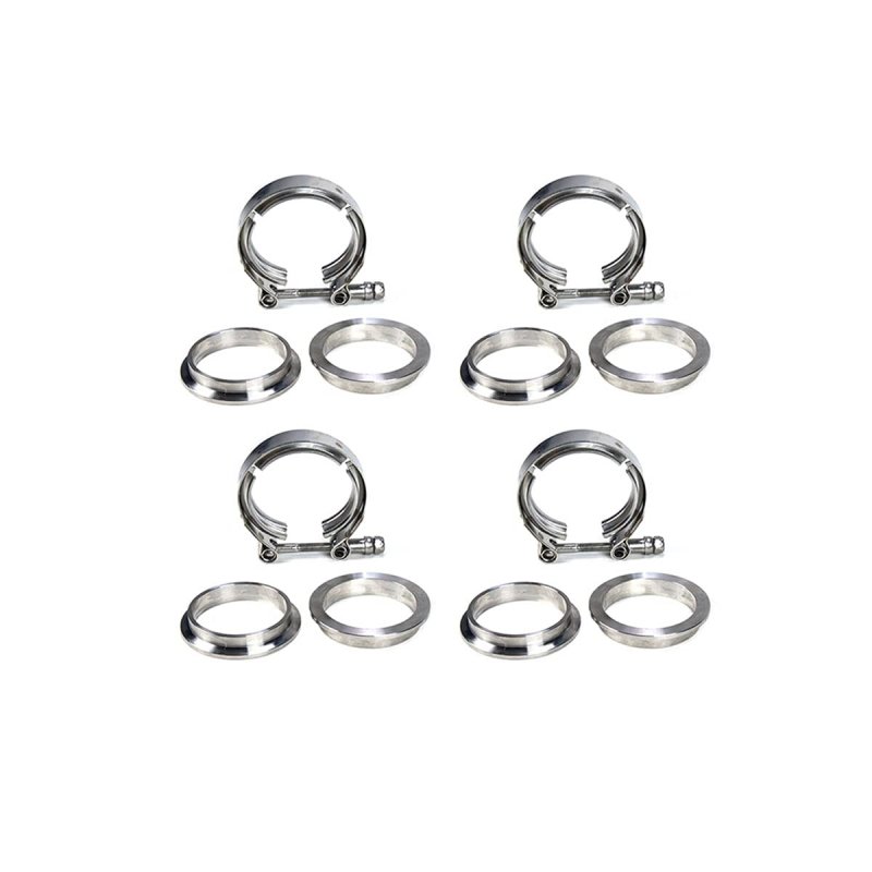 Squirrelly 3 Od V-band Clamps 4 And Flanges 8 Combo Kit
