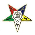 Order Of The Eastern Star Masonic Lapel Pin Gold White 3 4 Tall 