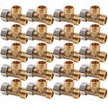 Hwmate Brass Pipe Fitting 3-way Forged Swivel Tee Connector G1 2 Male X Female Straight Thread 20 Pack 