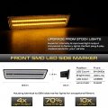 For 2008-2014 Compatible With Dodge Challenger 4-piece Amber Red Led Front Rear Bumper Fender Corner Side Marker Light Parking