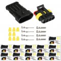 Hifrom 12 Kit 4 Pin Way Waterproof Electrical Connector 1 5mm Series Terminals Heat Shrink Quick Locking Wire Harness Sockets