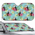 Delerain Car Windshield Sunshade Toucan Bird Hibiscus Flower Auto Shade Front Window Covers Foldable Sun Visor Protector Blocks