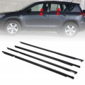 4pcs Weatherstrip Window Moulding Seal For Rav4 2006 2007 2008 Door Outside Trim Belt Black Durable Waterproof Sound Insulation 