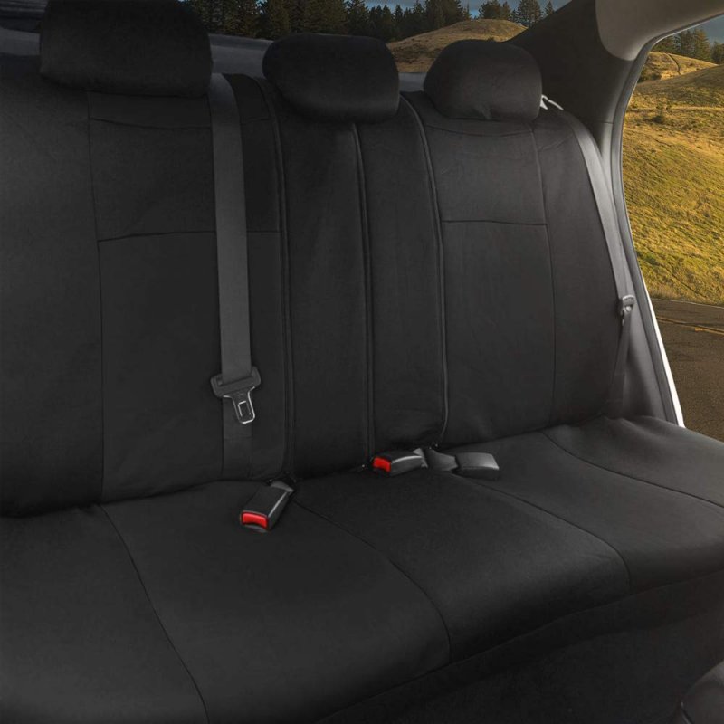 Bdk Black Combo Fresh Design Matching All Protective Seat Covers 2 Front 1 Bench Ergonomic Steering Cover Piece Heavy