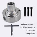 Waltyotur 5c Plain Back Collet Lathe Chuck Fit Closer Complete Tools For Use 5 Inch