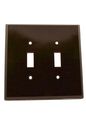 Leviton 85109 2-gang Toggle Device Switch Wallplate Oversized Thermoset Mount Brown 