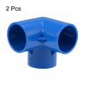 Uxcell 3-way Elbow Pvc Pipe Fitting Furniture Grade 40mm Size Tee Corner Fittings Blue 2pcs