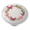Gotham Decor Butterfly Rose Circle Ceramic Drawer Knob 