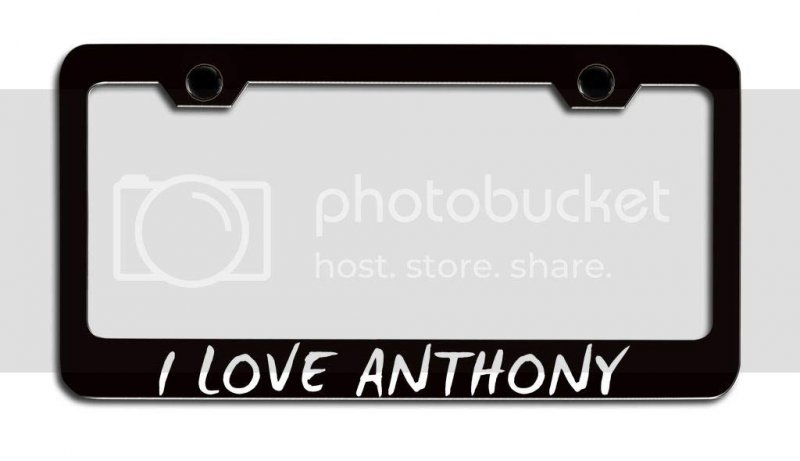 I Love Anthony Relationship Metal License Plate Frame Tag Holder H24