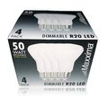 Maxxima Led Br20 50 Watt Equivalent Dimmable 7 Warm White R20 600 Lumens Energy Star 3000k Pack Of 4