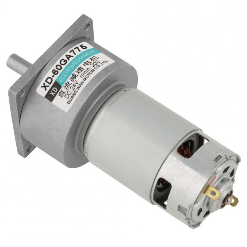 24v Mini Dc Gear Motor 35w Metal Speed Adjustable Large 200rpm Clockwise Counterclockwise Rotation Pure Copper Wire Coil