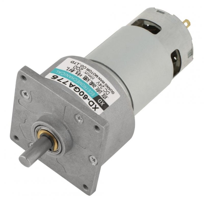 24v Mini Dc Gear Motor 35w Metal Speed Adjustable Large 200rpm Clockwise Counterclockwise Rotation Pure Copper Wire Coil