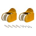 Shower Head Holder Adjustable Abs Wall Mount Handheld Bracket Gold Tone 70x58x40mm 2pcs 